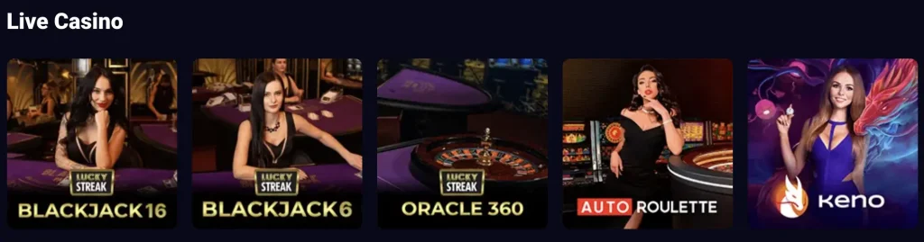 Live Dealer Casino Lucky7even Casino